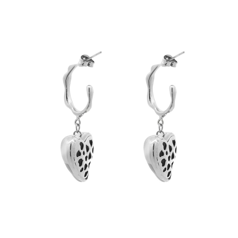 ORECCHINI PENDENTI CUORE SMALTATO - YNK22864D713