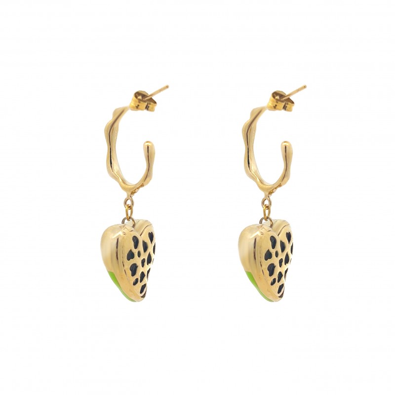 ORECCHINI PENDENTI CUORE SMALTATO - YNK22864D713