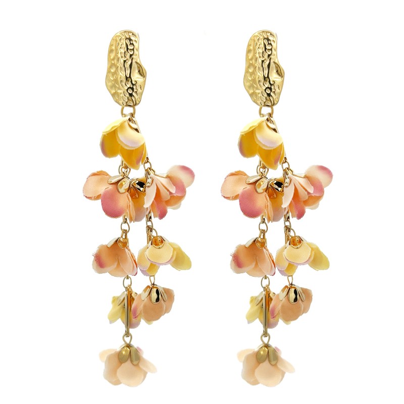 ORECCHINI PENDENTI LUNGHI CON FIORE - YNK23100F124