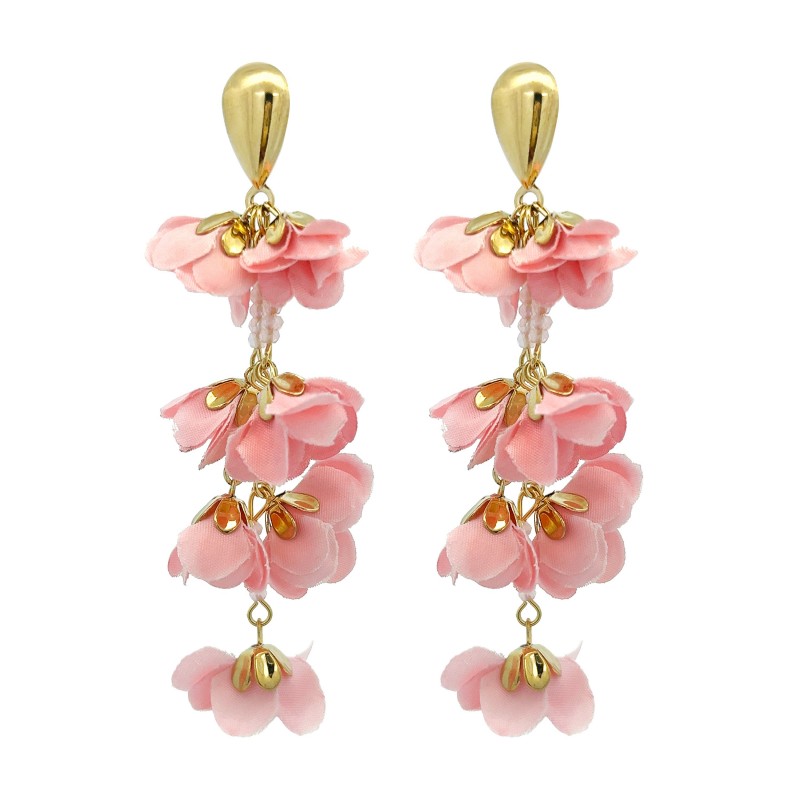 ORECCHINI PENDENTI LUNGHI CON FIORE - YNK23100F125