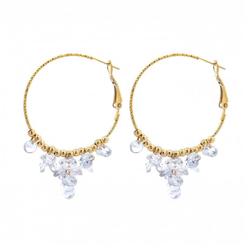 ORECCHINI A CERCHIO CON CRISTALLI - YNK2388E569