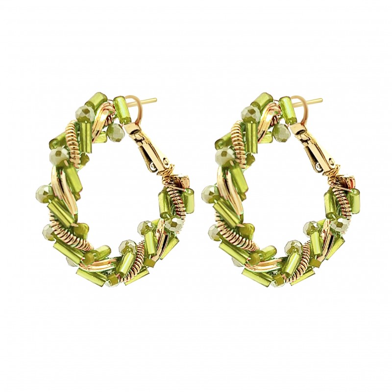 ORECCHINI A CERCHIO CON CRISTALLI - YNK2392E563