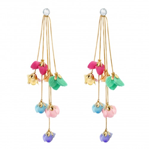 ORECCHINI PENDENTI LUNGHI CON FIORE - YNK2392F126