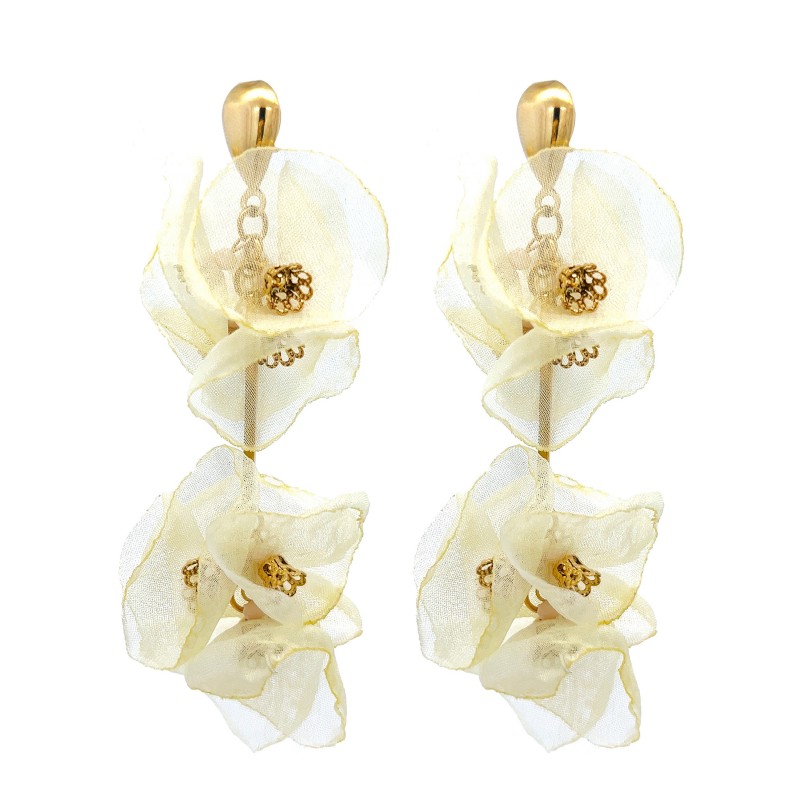 ORECCHINI PENDENTI LUNGHI CON FIORE - YNK23944F131