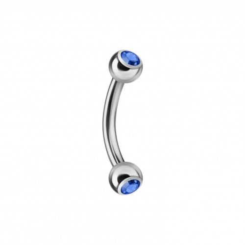 BARRA CURVA A BANANA SFERA CON STRASS - 6621124067959/67942/67928/67911/67966/80187/80170