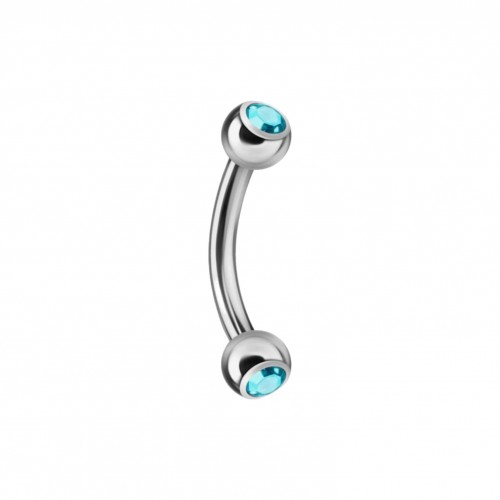 BARRA CURVA A BANANA SFERA CON STRASS - 6621124067959/67942/67928/67911/67966/80187/80170