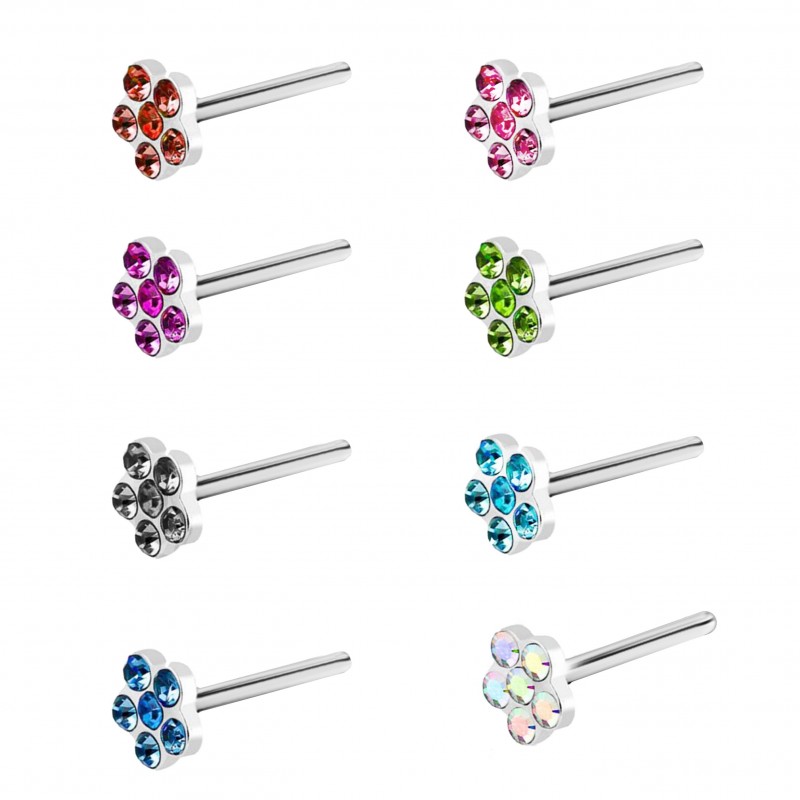 SET DI 16 PIERCING PER NASO CON FIORE - YH20240328
