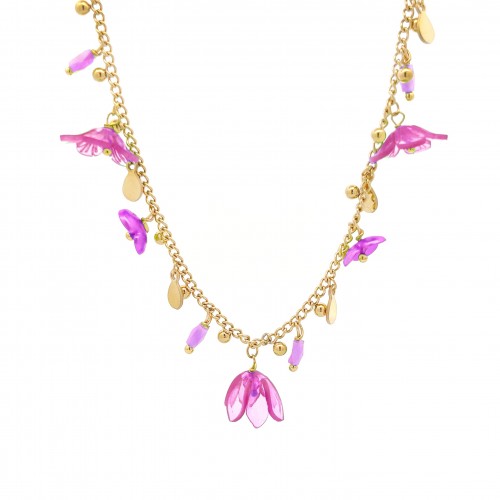 COLLANA CON FIORI PENDENTI - YN22135D518